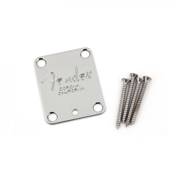 Fender 4-Loch Halsplatte mit "Fender Corona" Prägung