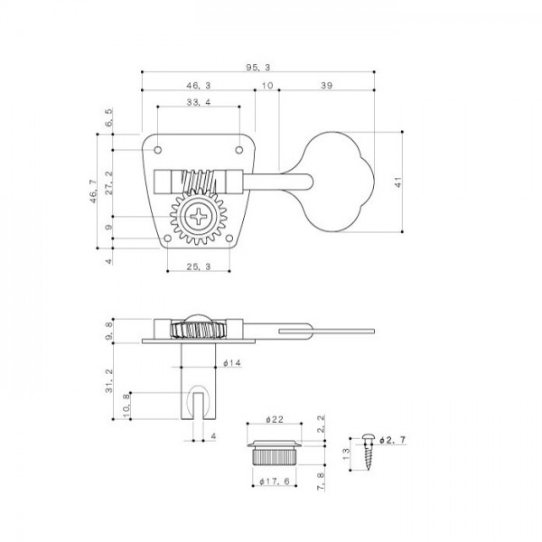 Gotoh Vintage Bass Machines FB30, Relic Series