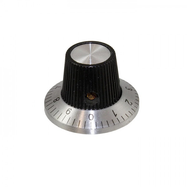 Retro Radio Knob, Black/Silver