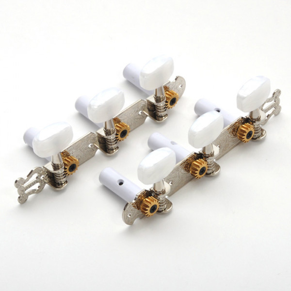 Classic Tuners, Nickel, Pearl Knobs