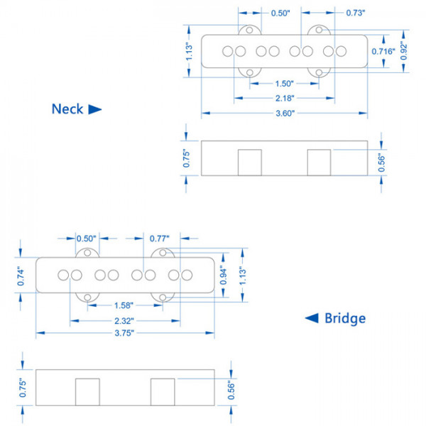 Lollar Pickup Set für 4-String J-Bass