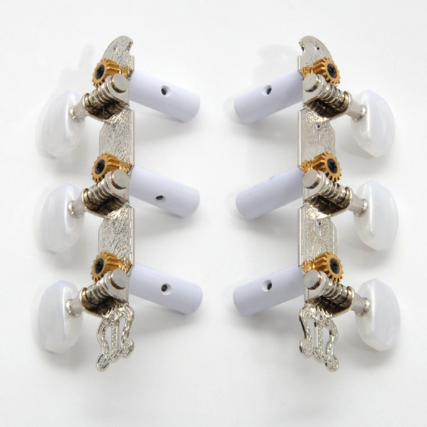 Classic Tuners, Nickel, Pearl Knobs