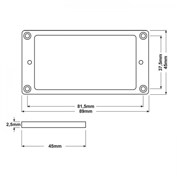 Humbuckerrahmen mit konstanter Höhe, 2,5mm