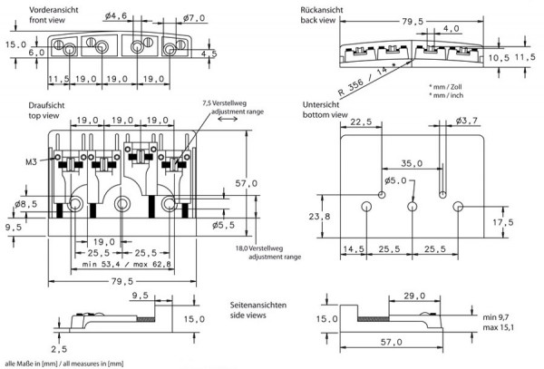 Schaller 3D-4 Bass Bridge