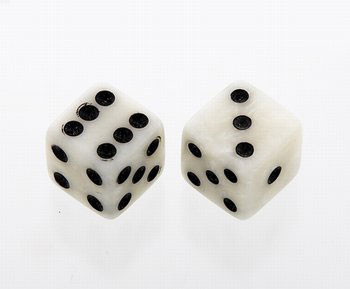 Dice Knob, White Pearl