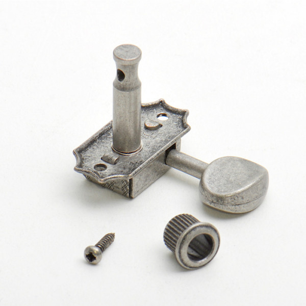 Göldo Traditional Tuner, Oval Metal Button, 3/3, Antique