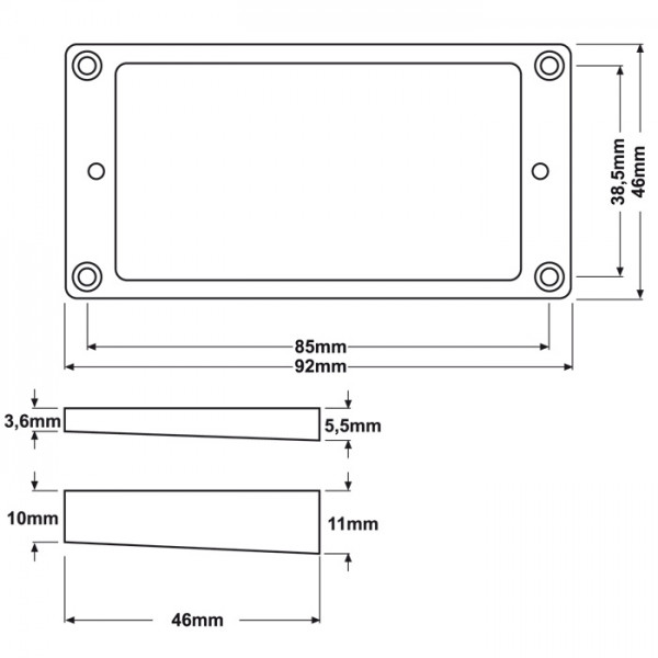 Humbucker Mounting Ring for arched top, black