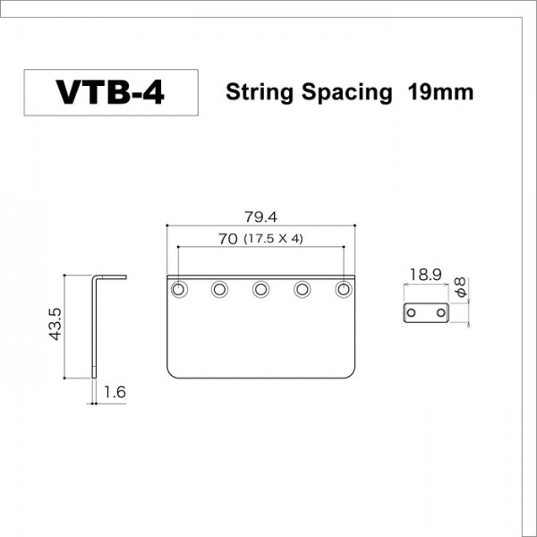 Gotoh Vintage Bass Bridge VTB-4, Relic Series