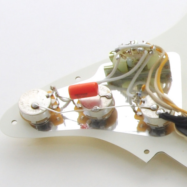 Rockinger Pre-Wired Multisound Pickguard für Strat, ST-RAT Pickups, Aged White