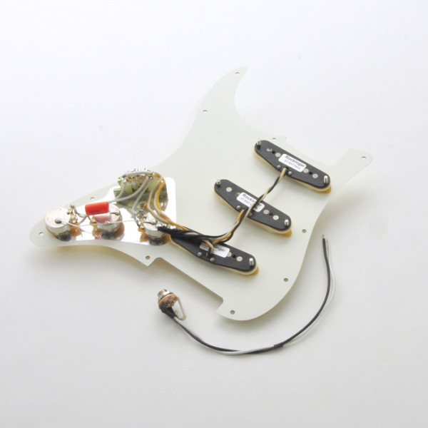 Rockinger Pre-Wired Multisound Pickguard für Strat, ST-RAT Pickups, Aged White