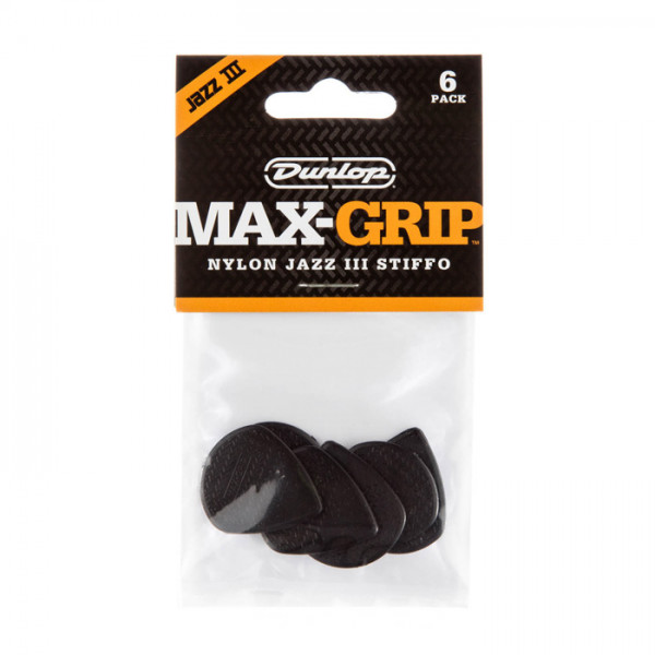 Dunlop Max Grip Jazz III XL Stiffo Plektren - 6 Stück