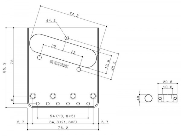 Gotoh Vintage Bridge for Tele BS-TC1, Relic Series