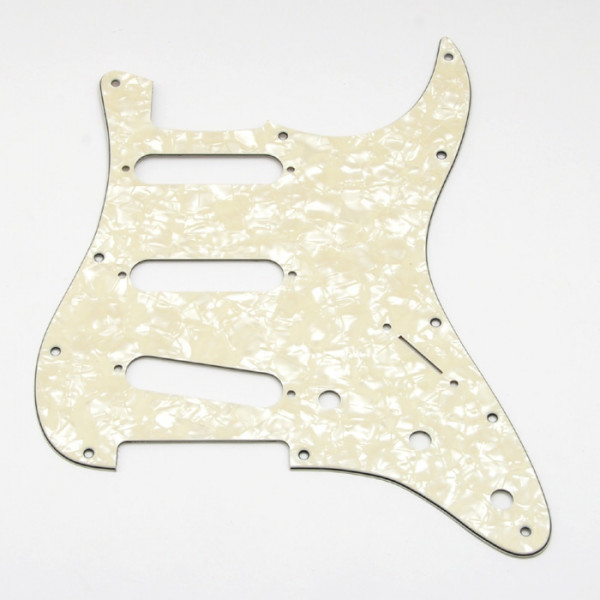 Pickguard für Strat, Standard SSS, white pearl