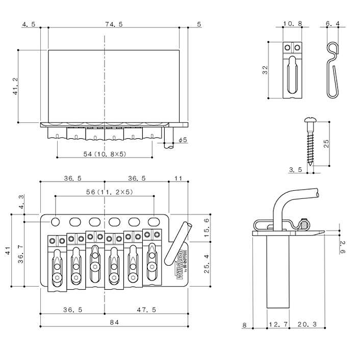 Gotoh Wilkinson VSV Tremolo | Fender-style Tremolos | Tremolos