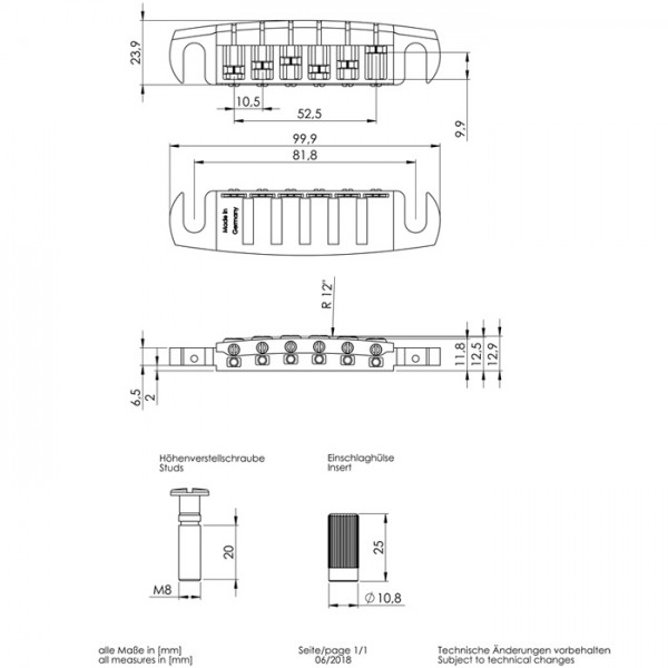 Schaller Signum Guitar Bridge