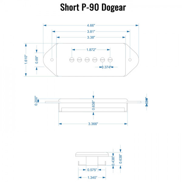 Lollar P90 Dogear Neck, Black